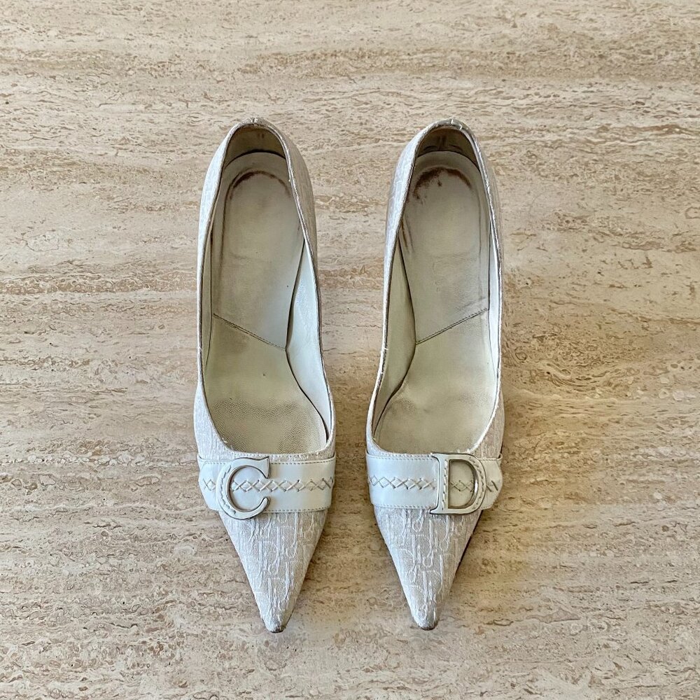 Vintage Dior Trotter Canvas CD Pumps